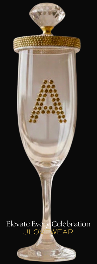 Luxury Champagne Glass with Rhinestone Lid