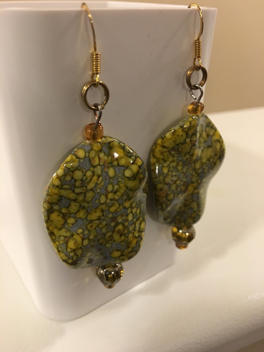 Rocky Green Drop Earrings