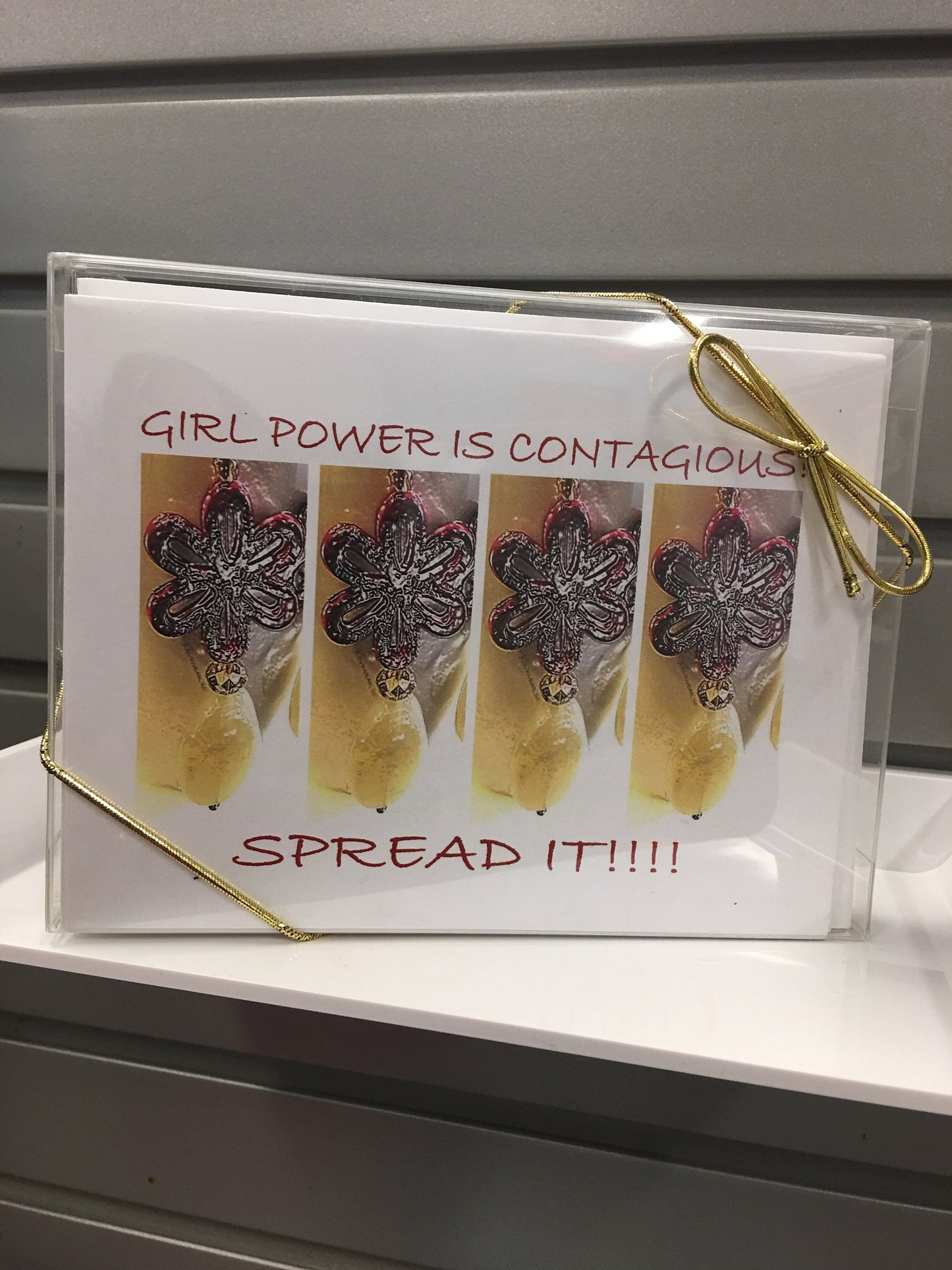 Girl Power is Contagious Note Card - Set of 8 Greeting Cards Packaged