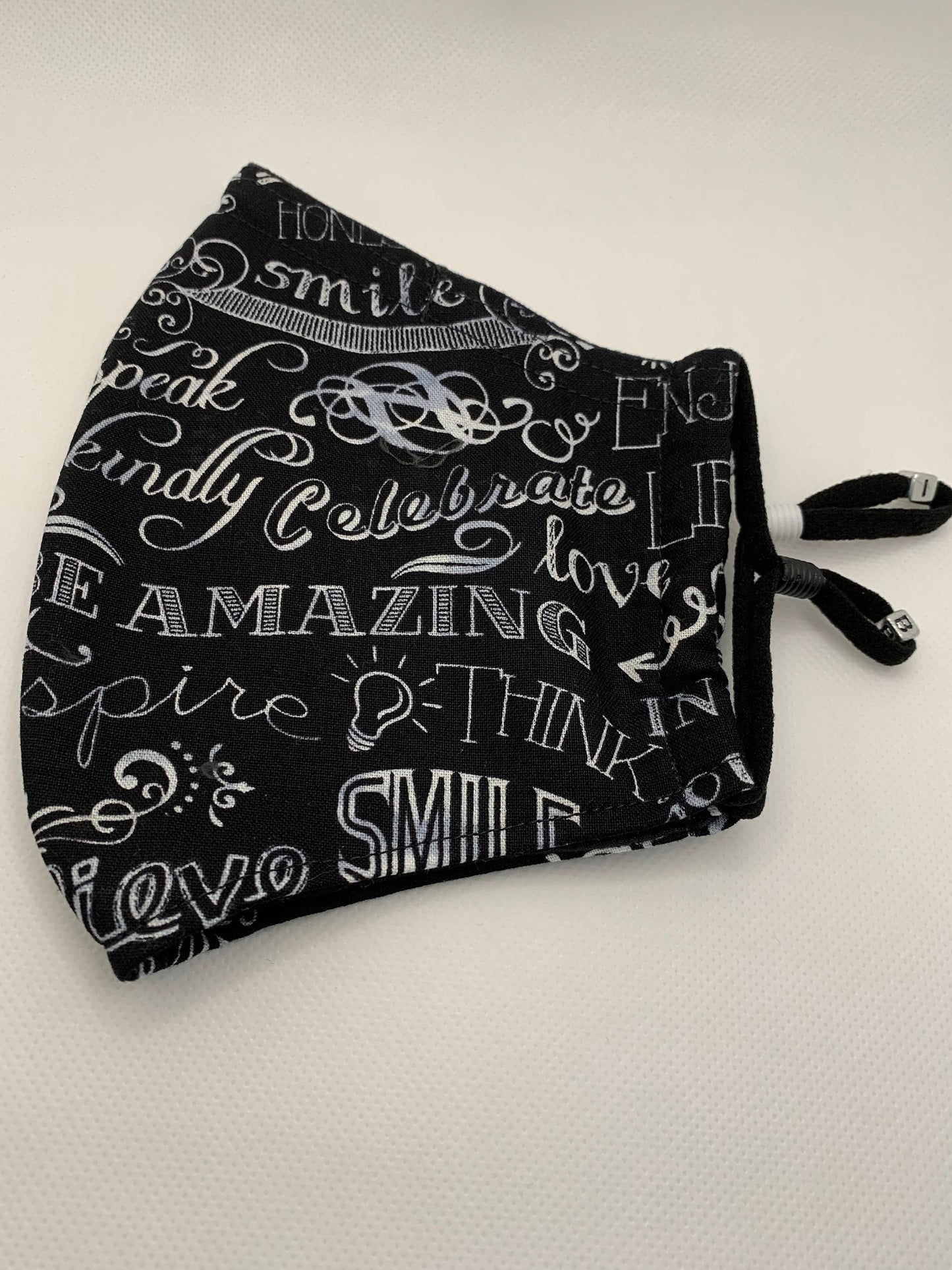 Inspirational Positive Affirmation 3- Layer Face Mask - Adjustable Elastic Ear Cord