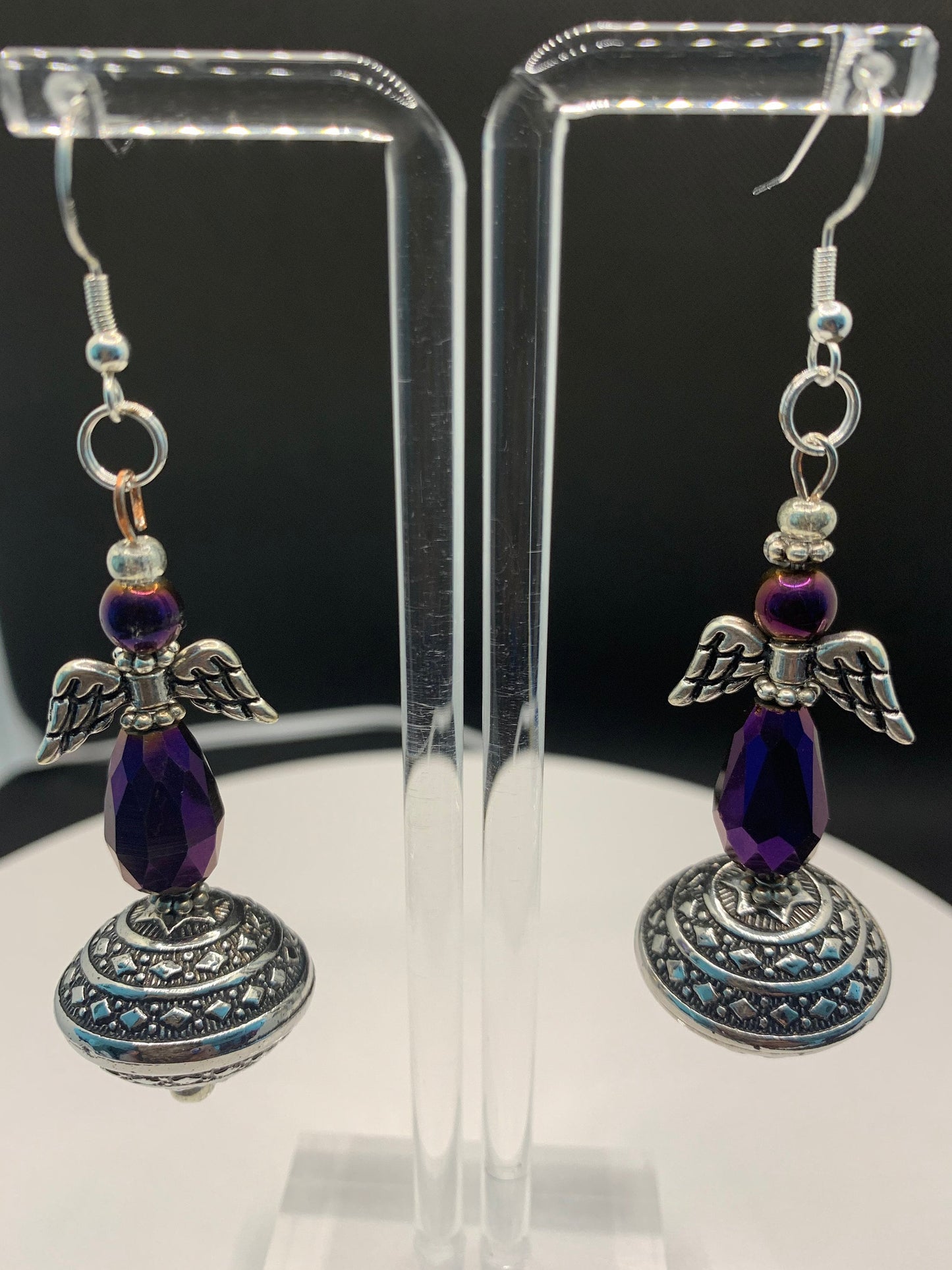 Guardian Angel of Love - Purple Earring Set