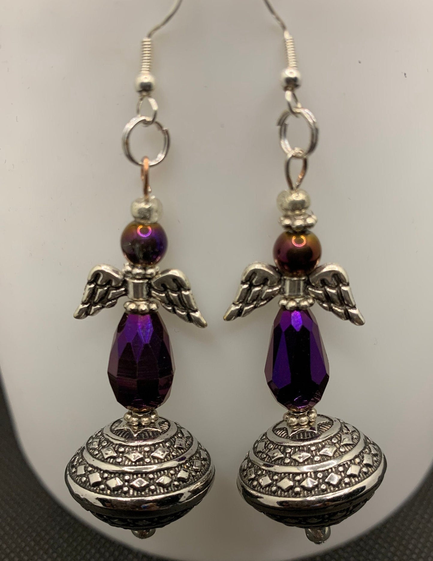 Guardian Angel of Love - Purple Earring Set