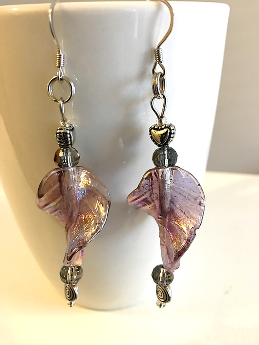 Shell Leaf Drop Earrings