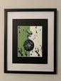 JAS-SIT-UP FRAMED WALL ARTWORK GREEN, BLACK, WHITE
