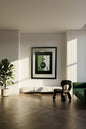 JAS-SIT-UP FRAMED WALL ARTWORK GREEN, BLACK, WHITE
