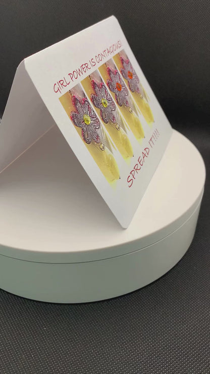 Girl Power is Contagious Note Card - Set of 8 Greeting Cards Packaged