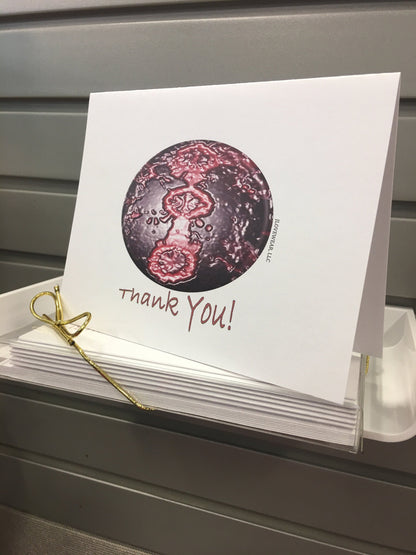 Purplelicious Global Thank You Note Cards - Set of 8 cards packaged