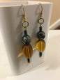 Hematite and Gold Tone Earrings