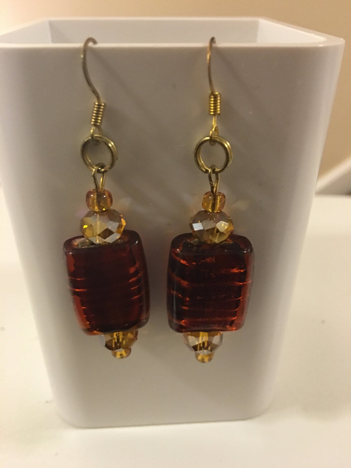 Ruby Rectangle Earrings