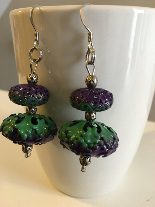 Purple and Green Filigree