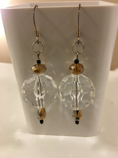 Crystal Clear Globe Earrings