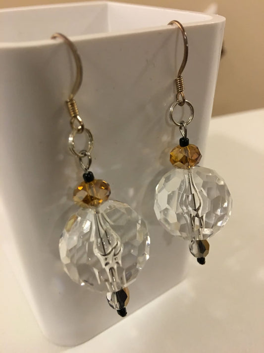 Crystal Clear Globe Earrings