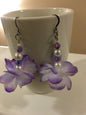 Purple Passion Pearl Floral Earrings
