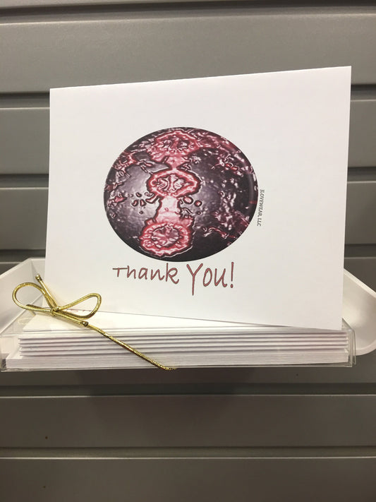 Thank You! (Purple Globe) Note Cards - Set of 8 cards packaged