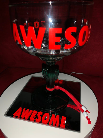 Awesome Personalized Margarita Glass with Matching Coaster