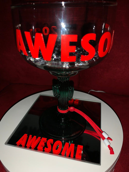 Awesome Personalized Margarita Glass with Matching Coaster