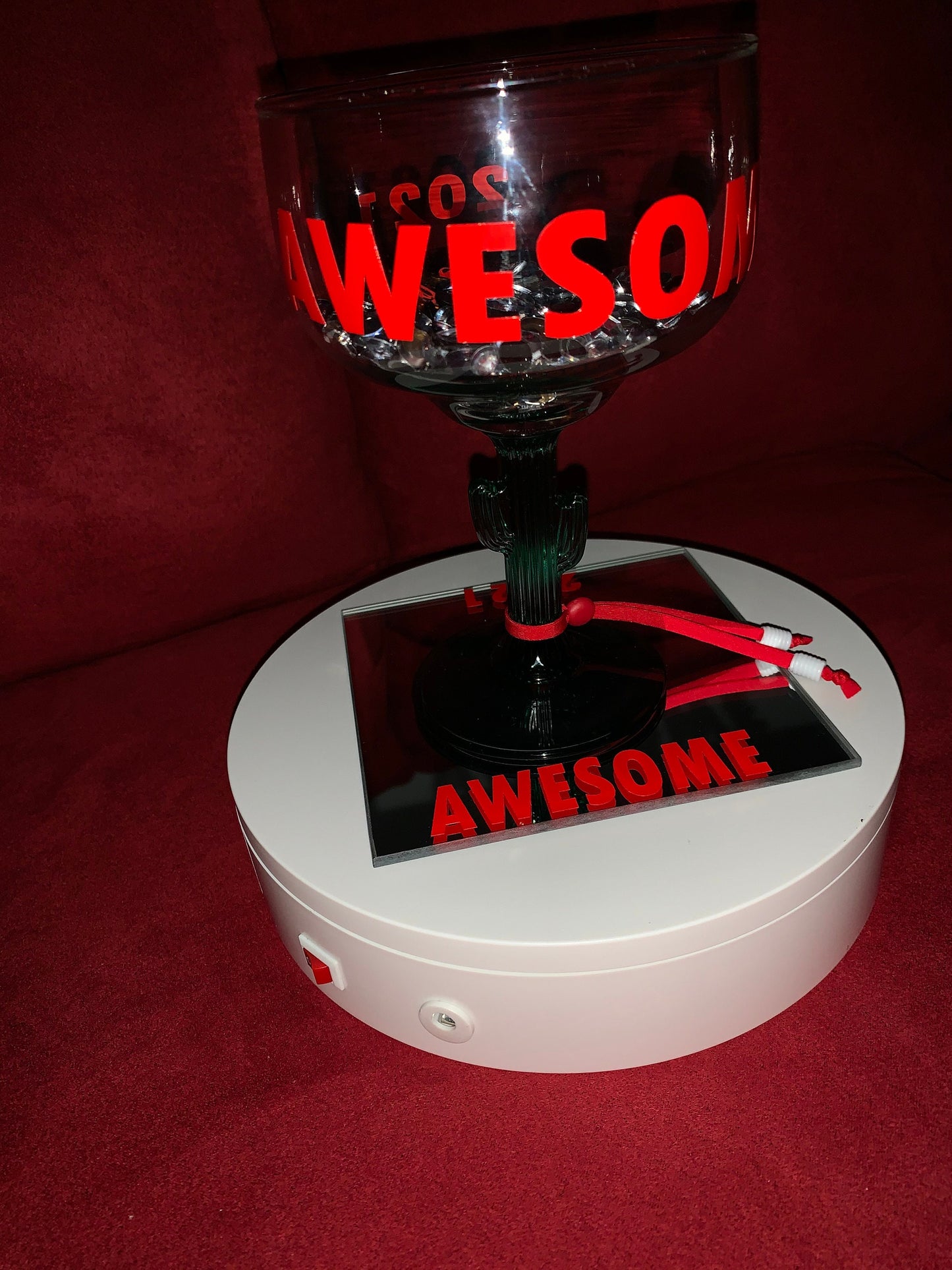 Awesome Personalized Margarita Glass with Matching Coaster
