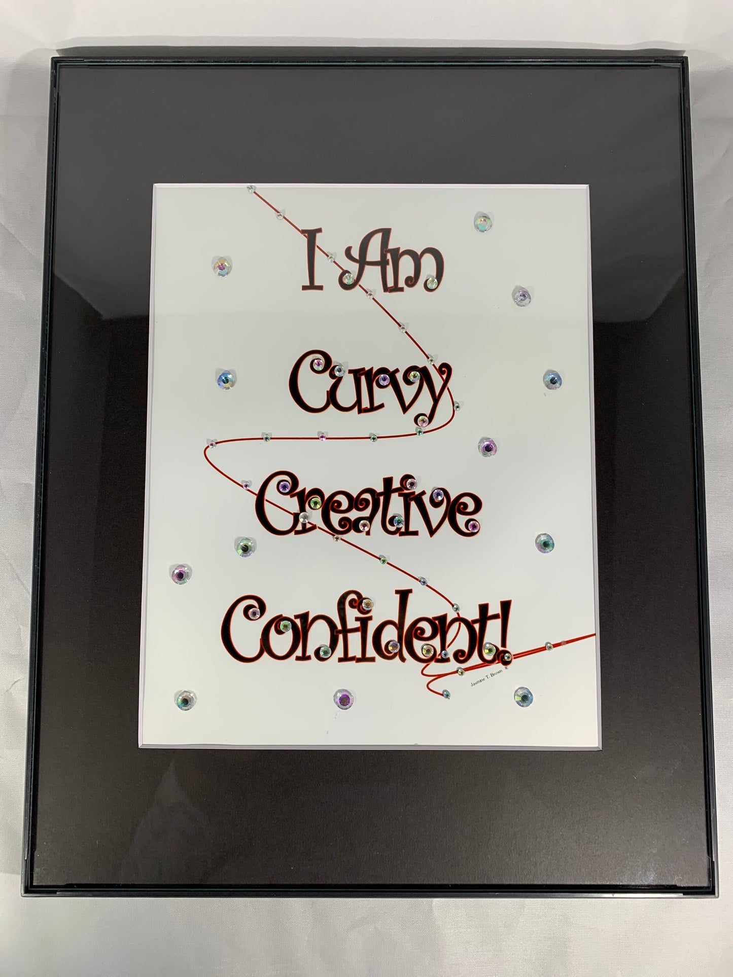 I Am Curvy, Creative, Confident Framed - Original Graphic Artwork