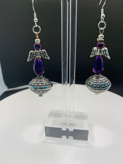 Guardian Angel of Love - Purple Earring Set