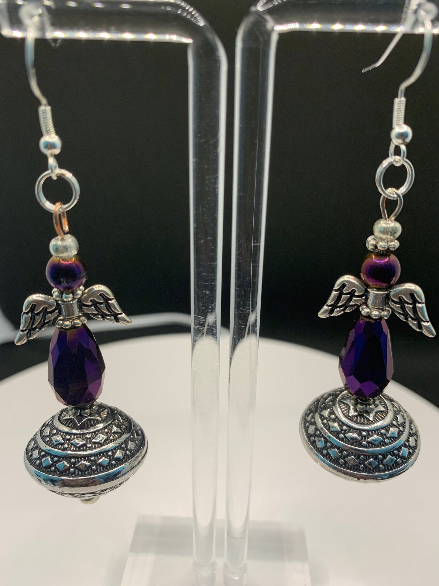 Guardian Angel of Love - Purple Earring Set