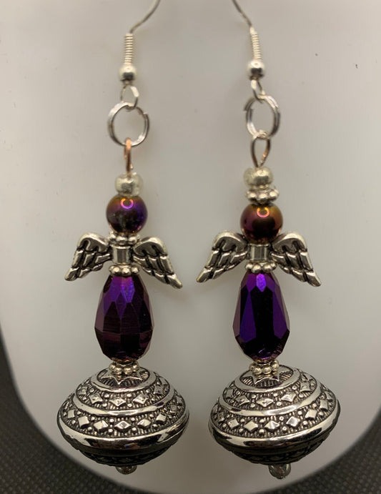 Guardian Angel of Love - Purple Earring Set